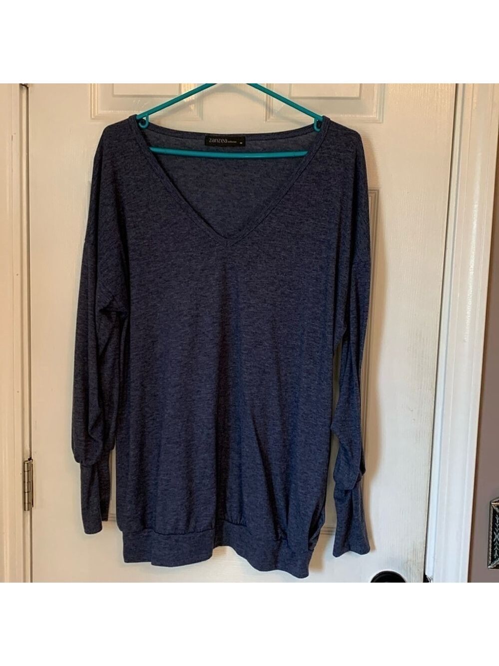 Zanzea Collection long sleeve blue t-shirt medium